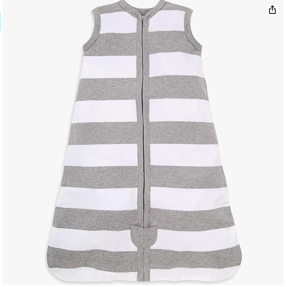 Burt's Bees M Gray Striped Sleep Sack 0.5 TOG